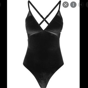 Sweaty Betty Black Velvet Bodysuit